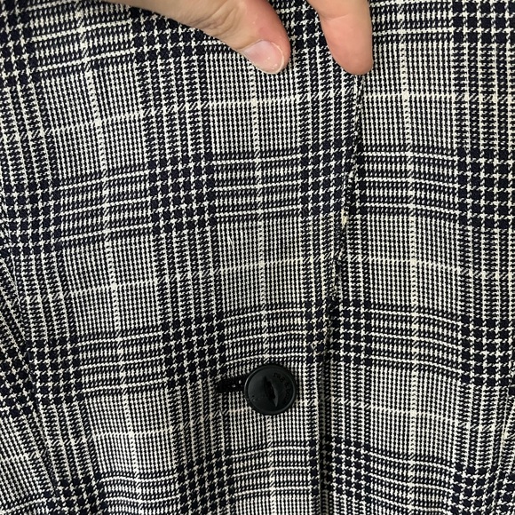 Rag & Bone Claudia Linen Blend Blazer in Blue Plaid Women’s Size 4 - Picture 13 of 16